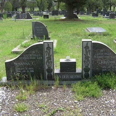 MERWE Johannes J, van der 18??-1983 &amp; Susanna C. 1905-1981