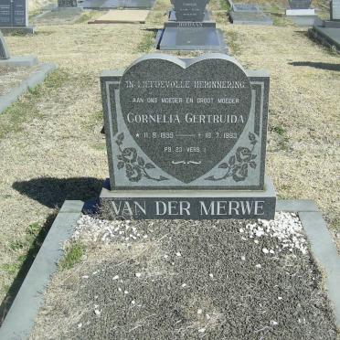 MERWE Cornelia Gertruida, van der 1899-1983