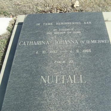 NUTTALL Catharina Johanna nee V.D.MERWE 1897-1965