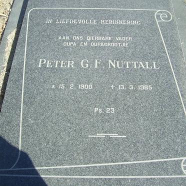 NUTTALL Peter G.F. 1900-1985
