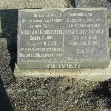 OLIVIER Nicolaas Christoffel 1881-1953 &amp; Hybrecht 1886-1984