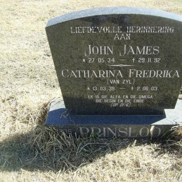 PRINSLOO Johan James 1934-1992 &amp; Catharina Frederika VAN ZYL 1939-2003