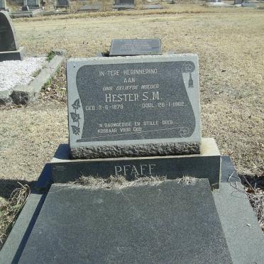 PFAFF Hester S.M. 1879-1962