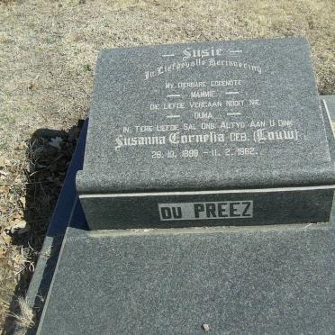 PREEZ Susanna Cornelius, du nee LOUW 1899-1962