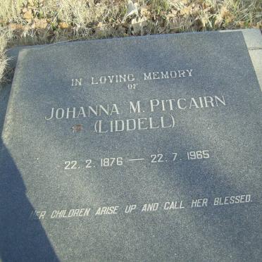 PITCAIRN Johanna M. nee LIDDELL 1876-1965