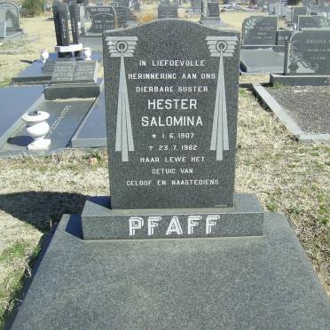 PFAFF Hester Salomina 1907-1982
