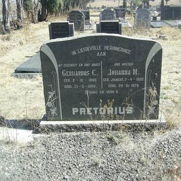 PRETORIUS Gerhardus C. 1886-1963 &amp; Johanna M. JOUBERT 1892-1975