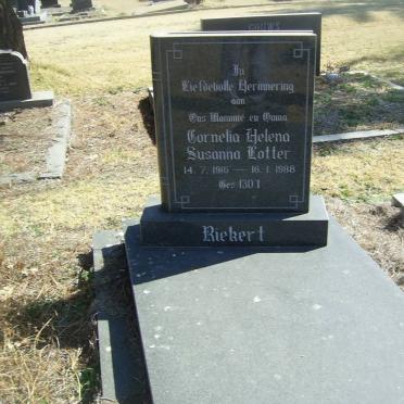 RIEKERT Cornelia Helena Susanna Lotter 1916-1988