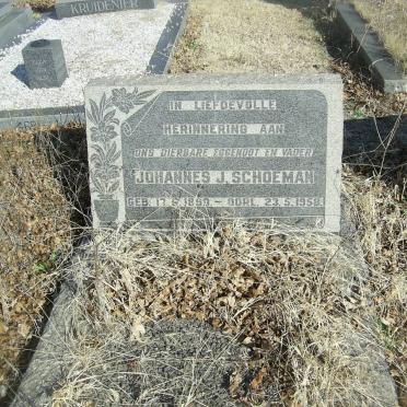 SCHOEMAN Johannes J. 1890-1958