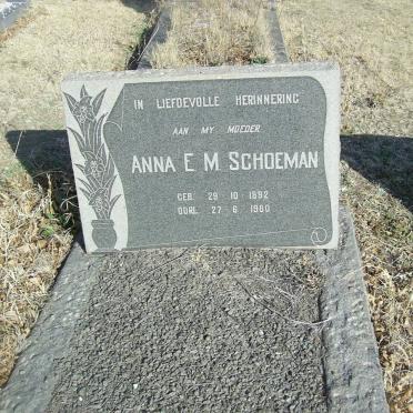 SCHOEMAN Anna E.M. 1892-1960