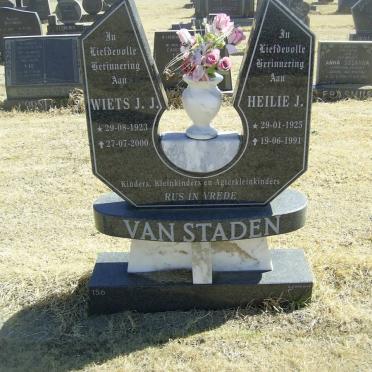 STADEN Wiets J.J., van 1923-2000 &amp; Heilie J. 1925-1991