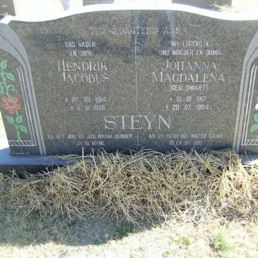 STEYN Hendrik Jacobus 1914-1996 &amp; Johanna Magdalena SWART 1917-1994