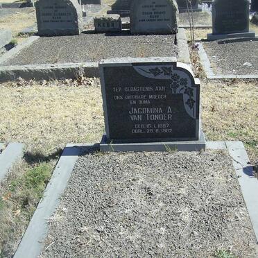 TONDER Jacomina A., van 1897-1982