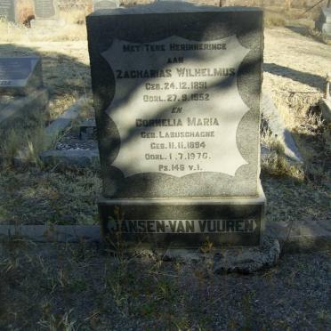 VUUREN Zacharias Wilhelmus, Jansen van 1891-1952 &amp; Cornelia Maria LABUSCHAGNE 1894-1976