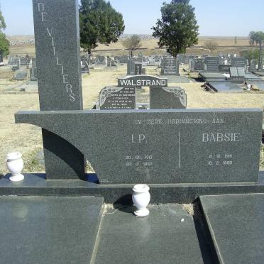 VILLIERS I.P., de 1910-1982 &amp; Babsie 1919-1988
