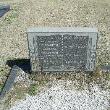 VELDSMAN Elizabeth Johanna 1889-1981