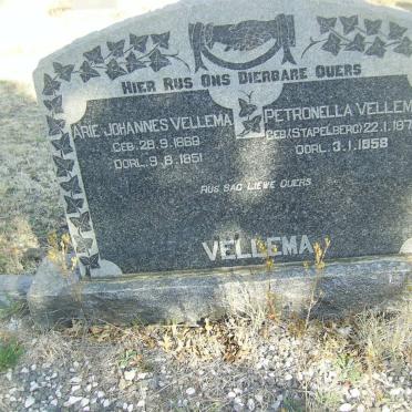 VELLEMA Arie Johannes 1869-1951 &amp; Petronella STAPELBERG 1874-1958