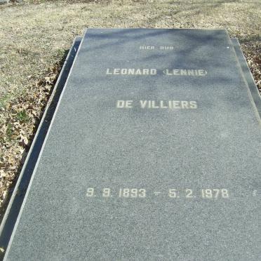 VILLIERS Leonard, de 1893-1978