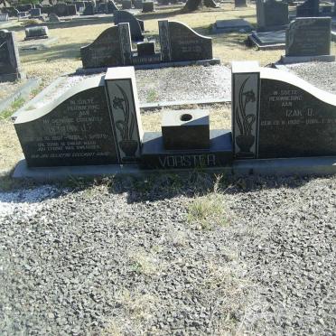 VORSTER Izak O. 1900-1977 &amp; Hester J. 1907-1972