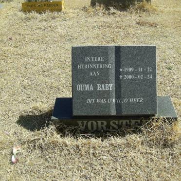 VORSTER Ouma Baby 1909-2000