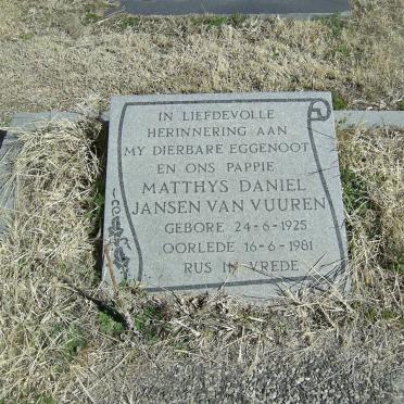 VUUREN Matthys Daniel, Jansen van 1925-1981