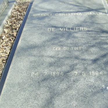 VILLIERS Johanna Christina, de nee DU TOIT 1894-1964