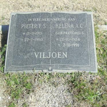 VILJOEN Pieter F.S. 1915-1980 &amp; Helena A.C. PRETORIUS 1924-1991