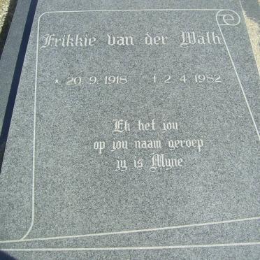 WATH Frikkie, van der 1918-1982