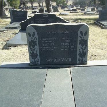 WATH Johannes J., van der 1892-1975 &amp; Hester J.M. OPPERMAN 1898-1967