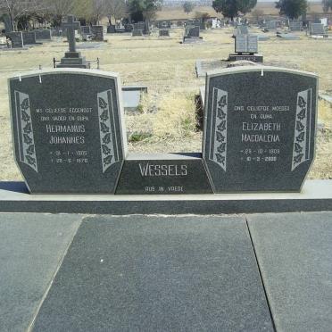 WESSELS Hermanus Johannes 1905-1976 &amp; Elizabeth Magdalena 1909-2000