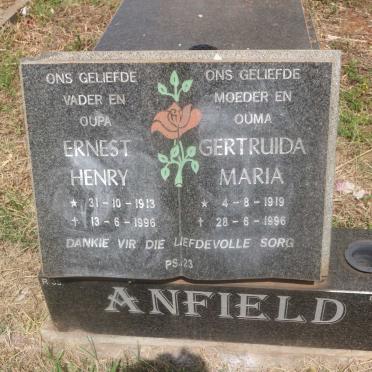 ANFIELD Ernest Henry 1913-1996 &amp; Gertruida Maria 1919-1996