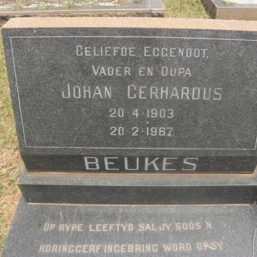 BEUKES Johan Gerhardus 1903-1967