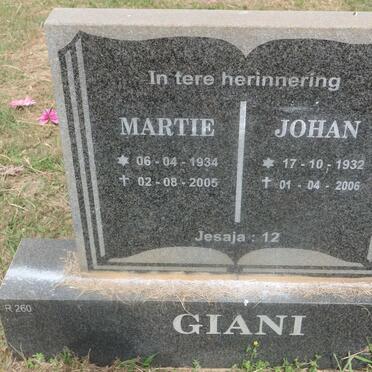 GIANI Johan 1932-2006 &amp; Martie 1934-2005
