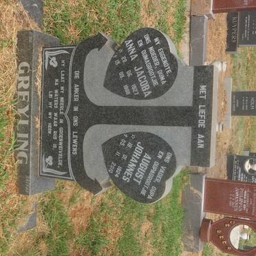 GREYLING August Johannes 1924-2010 &amp; Anna Jacoba 1927-1998