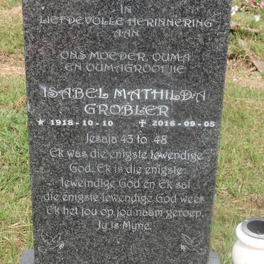 GROBLER Isabel Mathilda 1918-2016