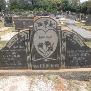 GRUENING Louis Frederik Johannes, van 1926-1963 &amp; Susanna Johanna Catherina 1931-2007