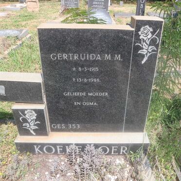 KOEKEMOER Jacobus M.W. 1908-1987 &amp; Gertruida M.M. 1915-1988