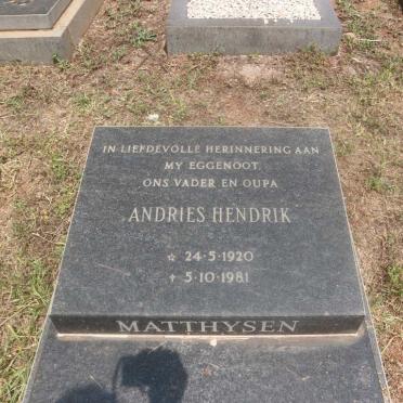 MATTHYSEN Andries 1920-1981 &amp; Johanna Catharina Jakoba SPIES 1923-2018