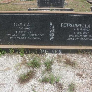 PELSER Gert A.J. 1904-1976 &amp; Petronella J.S. 1907-1997