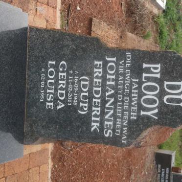 PLOOY Johannes Frederik, du 1946-2011 &amp; Gerda Louise 1951-