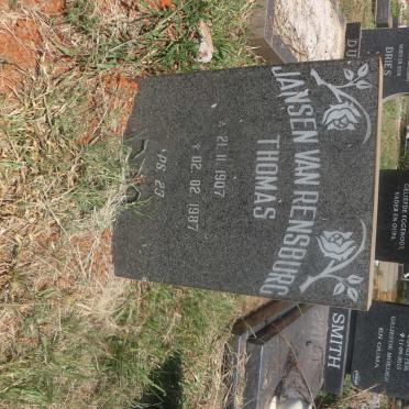 RENSBURG Thomas, Jansen van 1907-1987