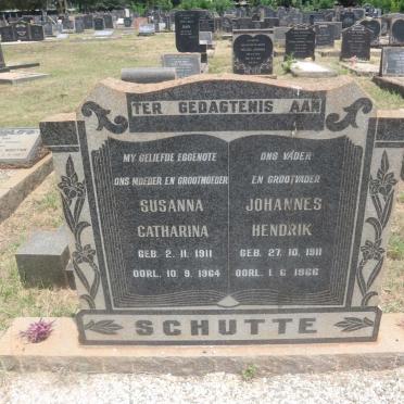 SCHUTTE Johannes Hendrik 1911-1966 &amp; Susanna Catharina 1911-1964