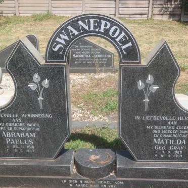 SWANEPOEL Abraham Paulus 1916-1997 &amp; Matilda GRAY 1920-1993