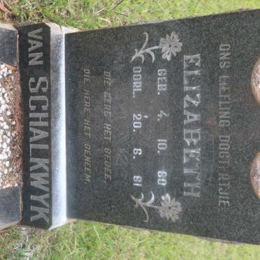 SCHALKWYK Elizabeth, van 1960-1961