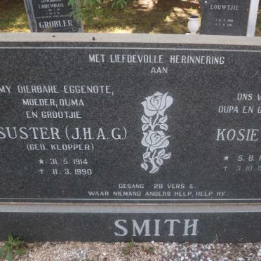 SMITH Kosie J.B. 1910-1994 &amp; J.H.A.G. KLOPPER 1914-1990