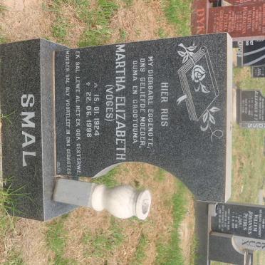 SMAL Martha Elizabeth nee VOGES 1924-1998
