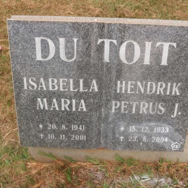 TOIT Hendrik Petrus J., du 1933-2004 &amp; Isabella Maria 1941-2001