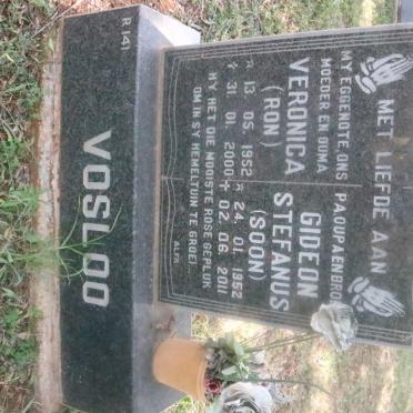 VOSLOO Gideon Stefanus 1952-2011 &amp; Veronica 1952-2000