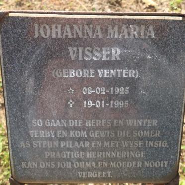 VISSER Johanna Maria nee VENTER 1925-1995