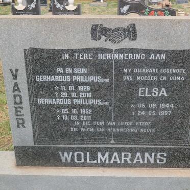 WOLMARANS Gerhardus Phillipus 1929-2016 &amp; Elsa 1944-1997 :: WOLMARANS Gerhardus Phillipus 1952-2011